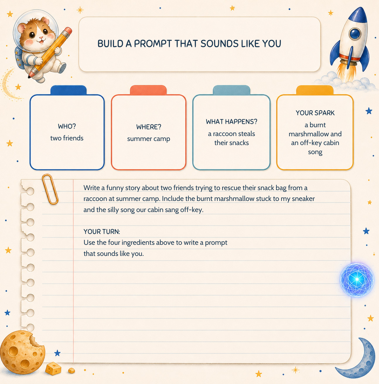 Final Build a Prompt activity page from Nico and the Missing Spark